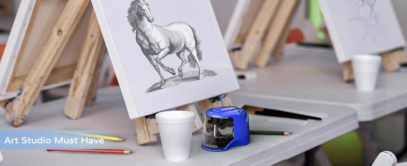 Electric Pencil Sharpener, Automatic Pencil Sharpener Plug in for No.2/Colored Pencils(6-8mm), USB/Battery Operated Pencil Sharpener for School/Classroom/Office/Home (Blue)