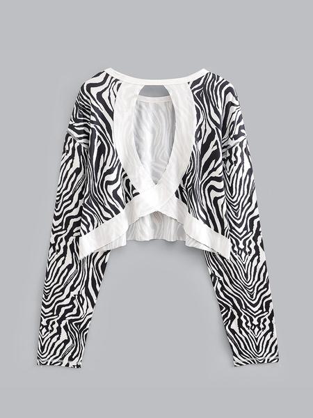 Women's Plain Backless Long Sleeve Sports T-Shirt, Casual Fitted Woven Fabric Top, All-Season Comfortable & Stylish Backless Sports Tee