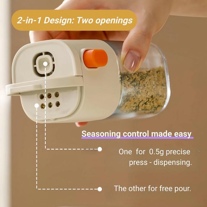 Precision 0.5g Measuring Salt and Pepper Shakers - Dual Spout Design for Kitchen & Camping, Perfect for Seasoning Control Spice Dispenser Bottle Utensils Black, Versatile Use, Durable Convenience Food Easy To Clean saltshaker White