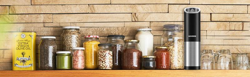 Electric Grinder, 2 Salt and Pepper Grinders with Variable Coarseness, with Charging Base, Suitable for Spices, Kitchen Utensils, Holiday Gifts