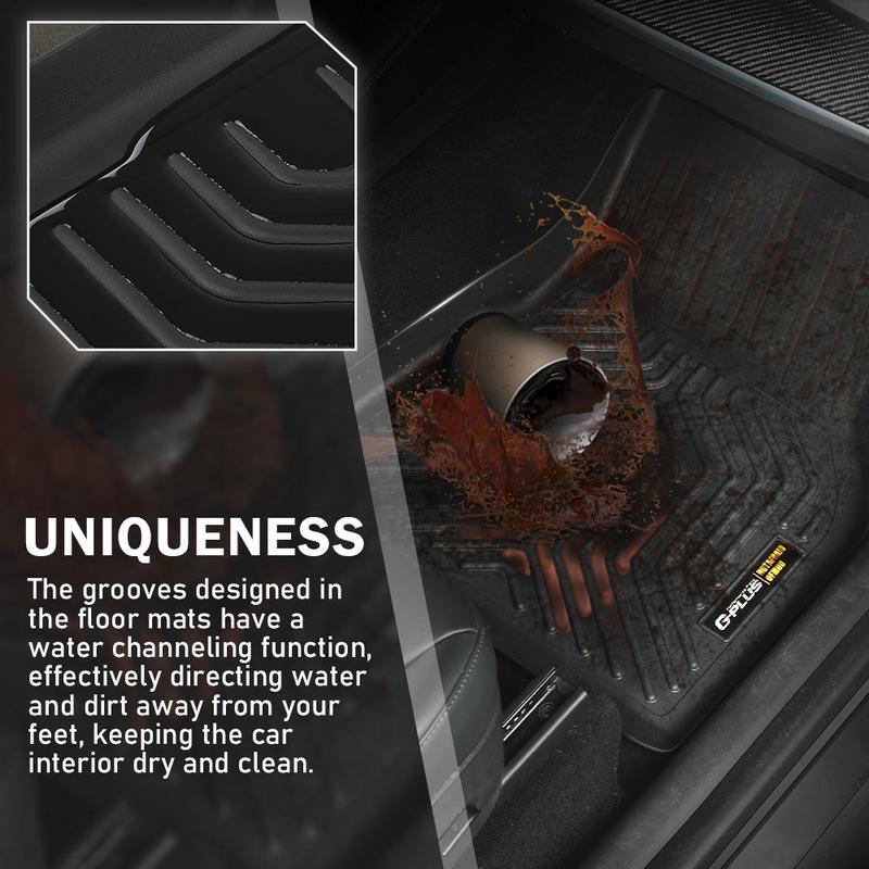 G-PLUS Fit For Tesla Model 3 &  Model Y 2017-2025 All-Weather Rubber Liners Floor Mats,New Waterproof Heavy Duty Car Mats,3 Piece Trim to Fit Floor Mats Fit for Model 3,Model Y,Model S