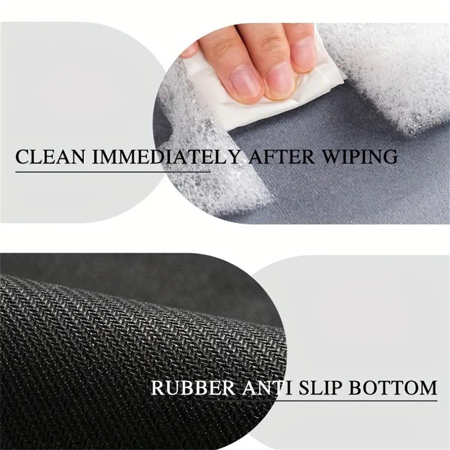 A European Persian-style kitchen mat with a black pattern, soft and non-slip, made of diatomaceous earth, suitable for kitchens, laundry rooms, and offices.