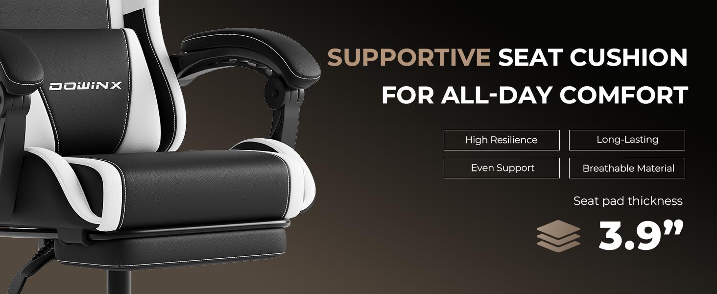 Gaming Chair with Footrest & Massage Lumbar, Ergonomic Computer Chair 330lbs with Headrest Pillow for Office, Home, Streaming and Long Gaming Sessions