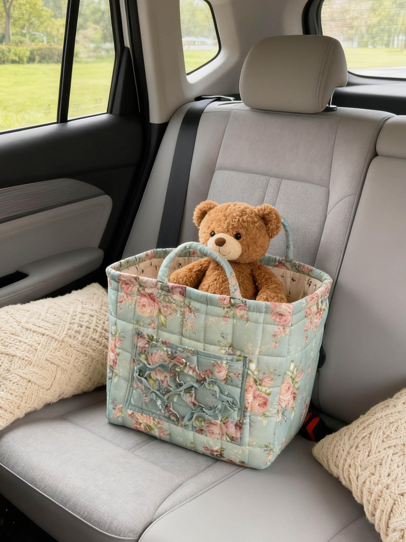 Car Interior Storage Basket, Clothing Book WorkSupplies Home Organizer Bag, Space Saving Multi-Purpose Car Accessory