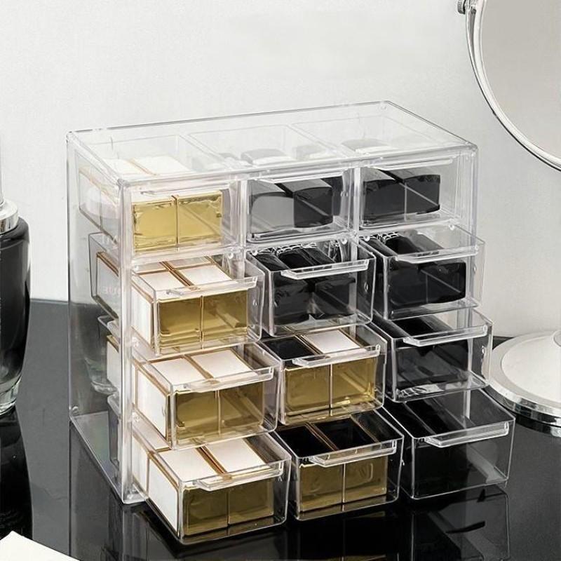 Large Capacity Desktop Organizer Box, Drawer Design, Ideal for Home Office, Living Room, Bedroom, Multi-Functional Storage for Jewelry, Stationery, Small Items