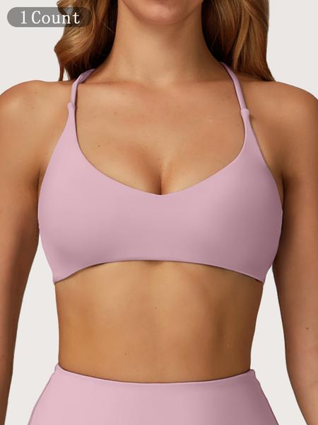 Fast-Drying Yoga Sports Bra with Cross Back Design, High-Intensity Workout Wear for Running and Fitness, Comfortable Activewear for Women, Workout Bras