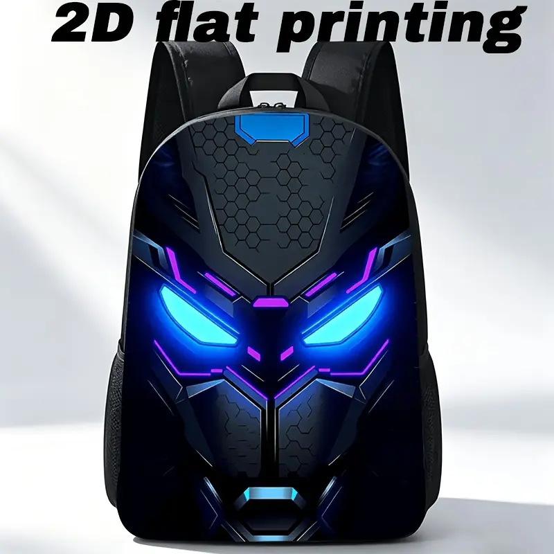 1pc Cyberpunk Mechanical Pattern Printed Graphic Backpack - Lightweight Zipper-Sealed Daypack, Large Capacity, Comfortable Shoulder Straps, Durable for Travel, Commuting, Graphic Backpacks