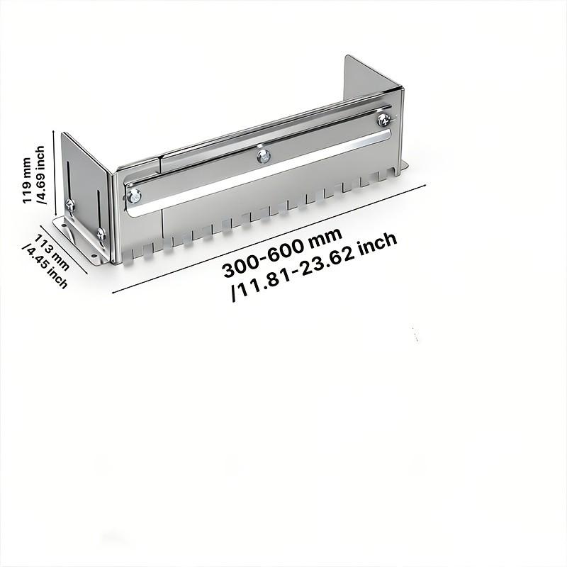 600/800 Type Straight Slot Grout Scraper, Tile Laying Tool, Adjustable 300-600mm, 12mm Square Tooth Spatula, Thick Stainless Steel