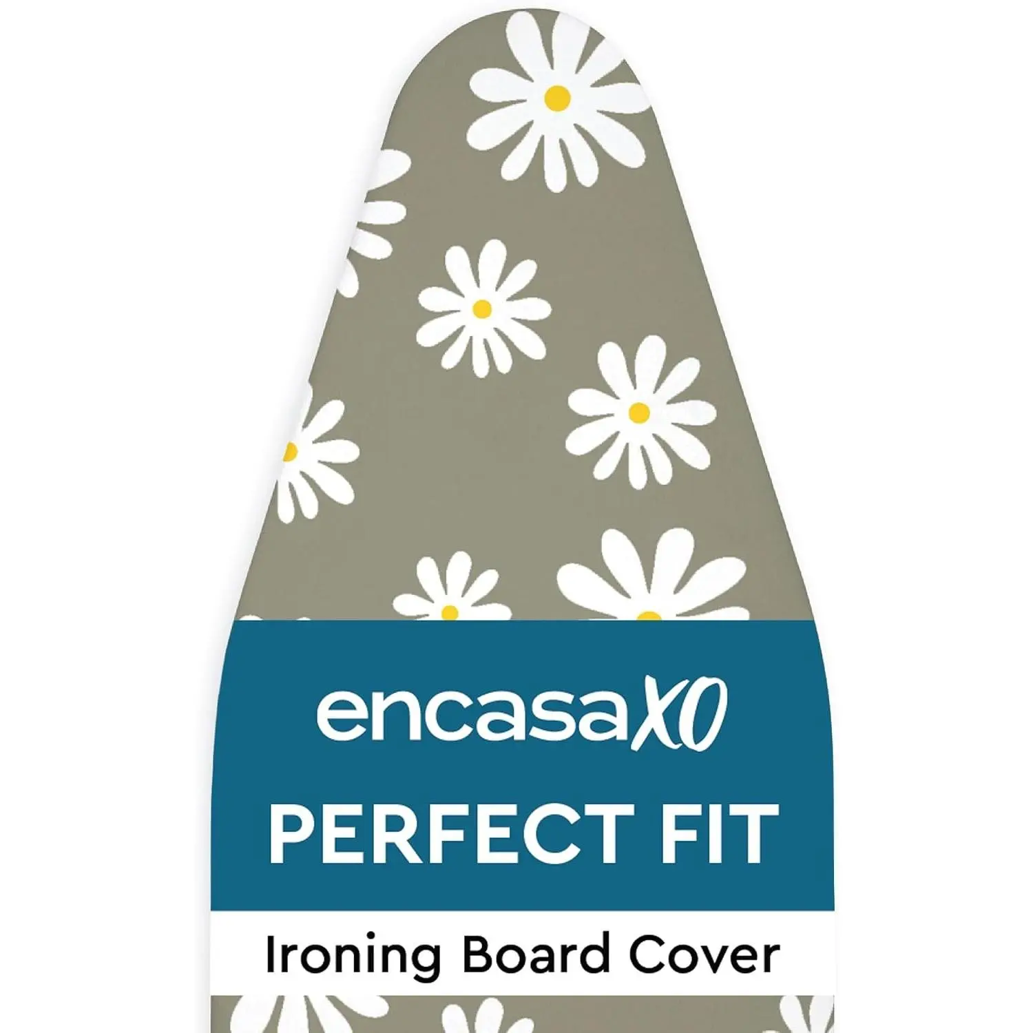 Ironing Board Cover and Pad 54"x15" Standard Size - Thick 3mm Felt Padded Iron Board Cover with Padding, Scorch & Stain Resistant Cotton, Heavy Duty Drawstring, Snug Fit - Daisy Grey