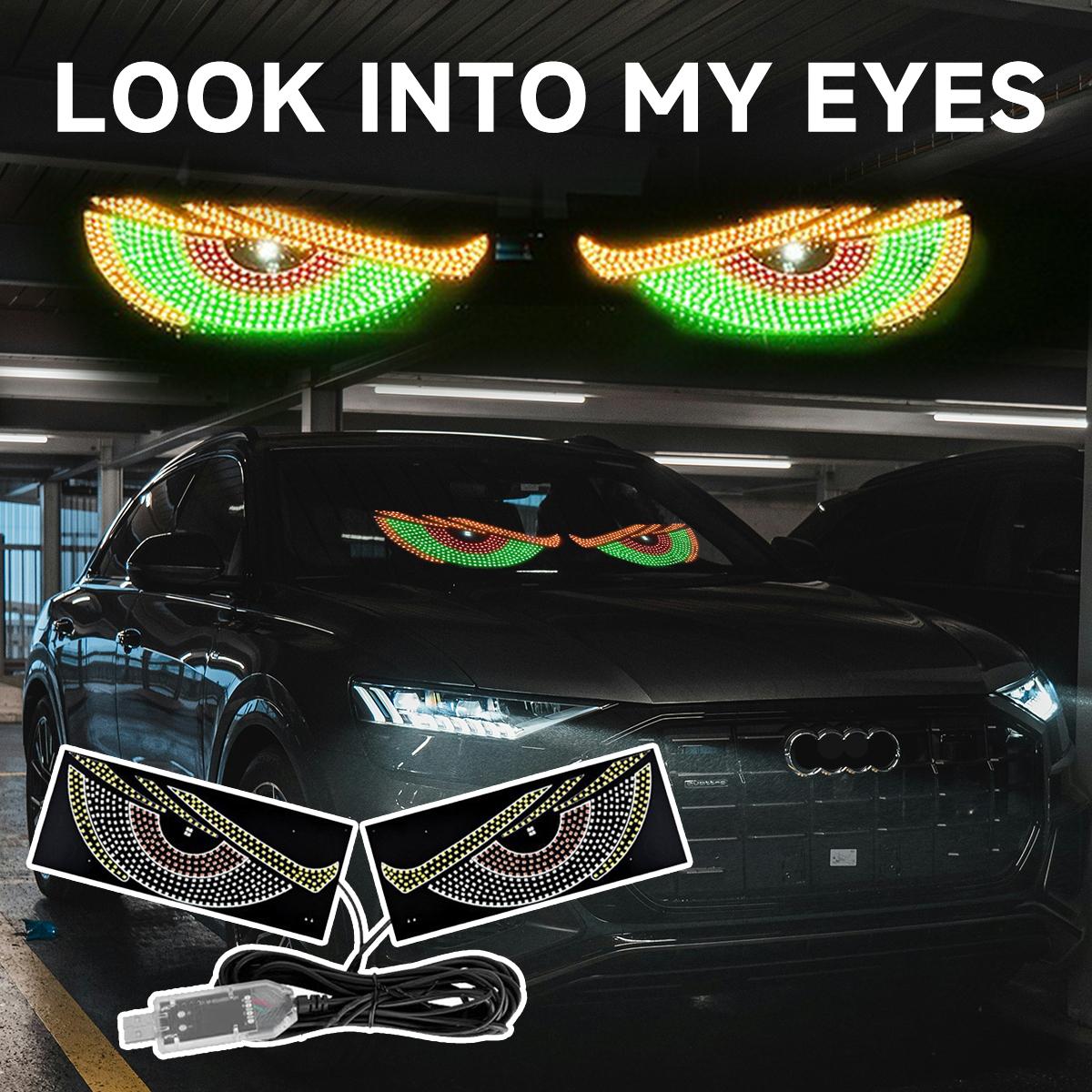 Controlled LED Matrix Panel, RGB Pixel Light for Wall Room Car Decor,  Waterproof Demon Eye Style Accent Light, Halloween Party Gaming Setup, Universal Fit