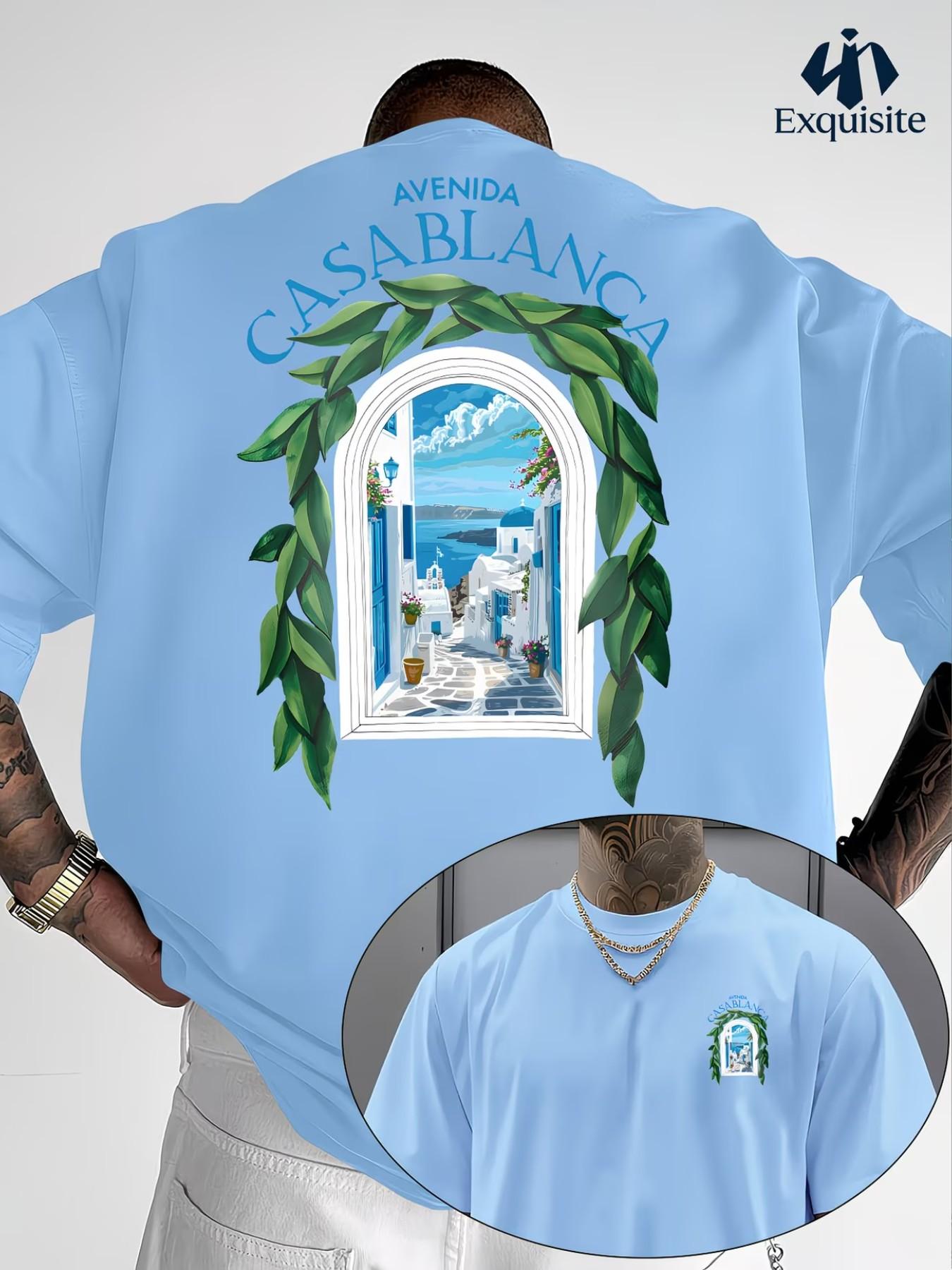 Men's T-Shirt, 100% Polyester, Casual Long Fitted H-Type, Animal Pattern, Fashion Round Neck, Spring Summer Outdoor Wear, 11 Festive Occasions