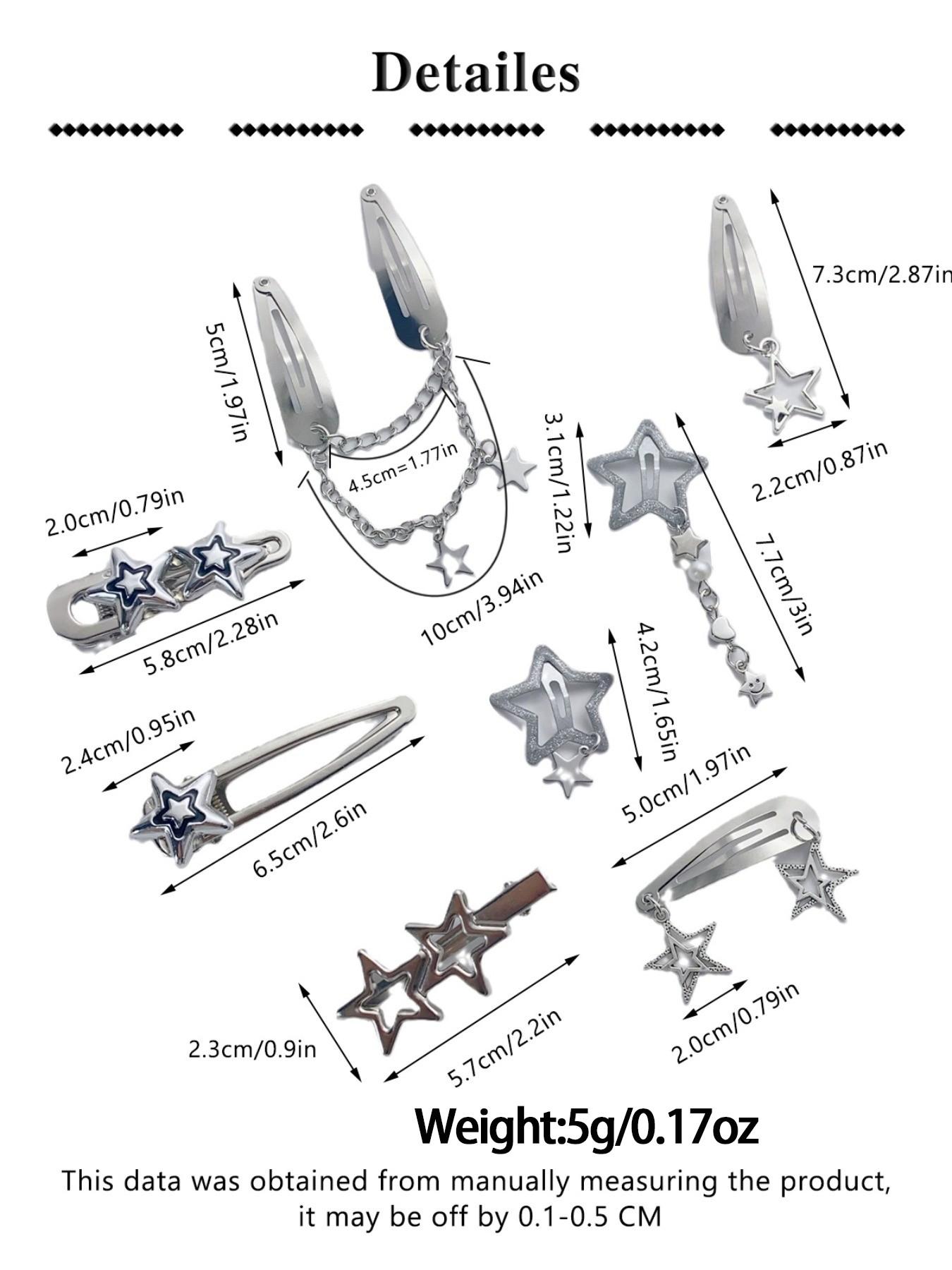 Cute Star Design Hair Clips, Super Cute Clips, Fashionable Hair Accessories for Women & Girls, Y2K Style Hair Clips for Party, Daily Clothing Decor, Birthday Gift