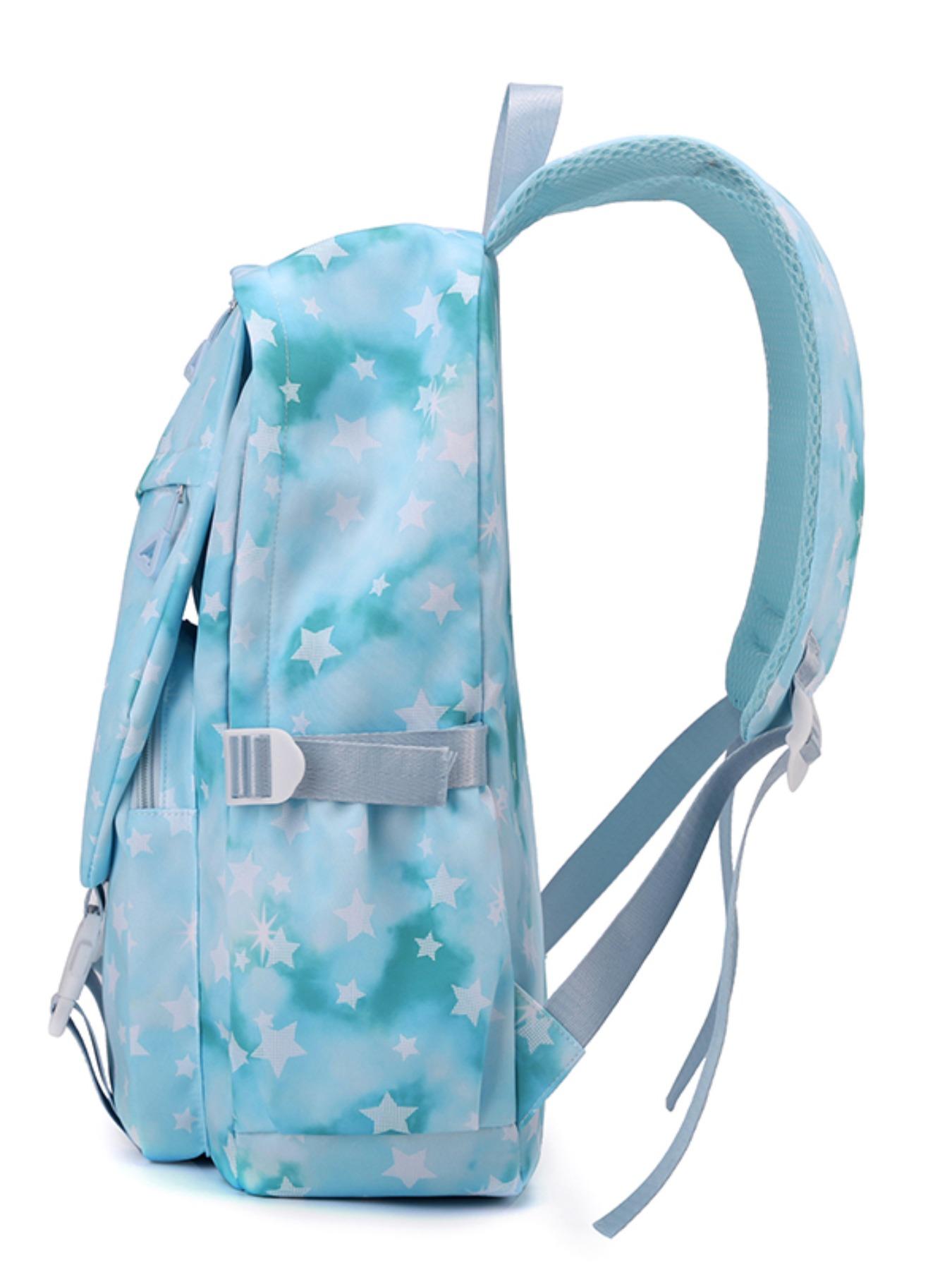 Korean Style Star Pattern Backpack, Large Capacity School Bag for Students, Spinal Protection, Lightweight, Suitable for All Seasons, Cute Backpack