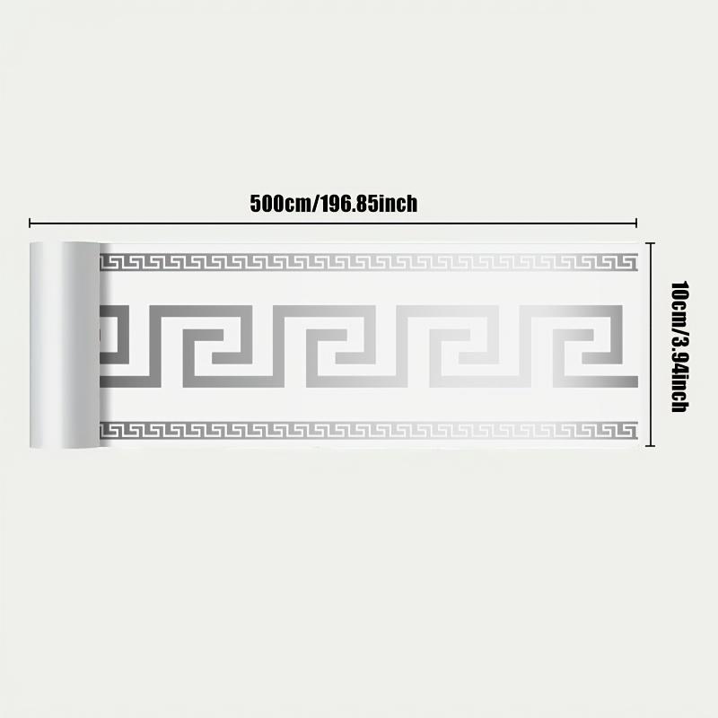 1 Roll Imitation Brick Panel Marble Backsplash Wallpaper European Marble Pattern PVC Material 197×3.94 Inches Thick Self-Adhesive Waterproof DIY Decoration for Bedroom Kitchen Bathroom