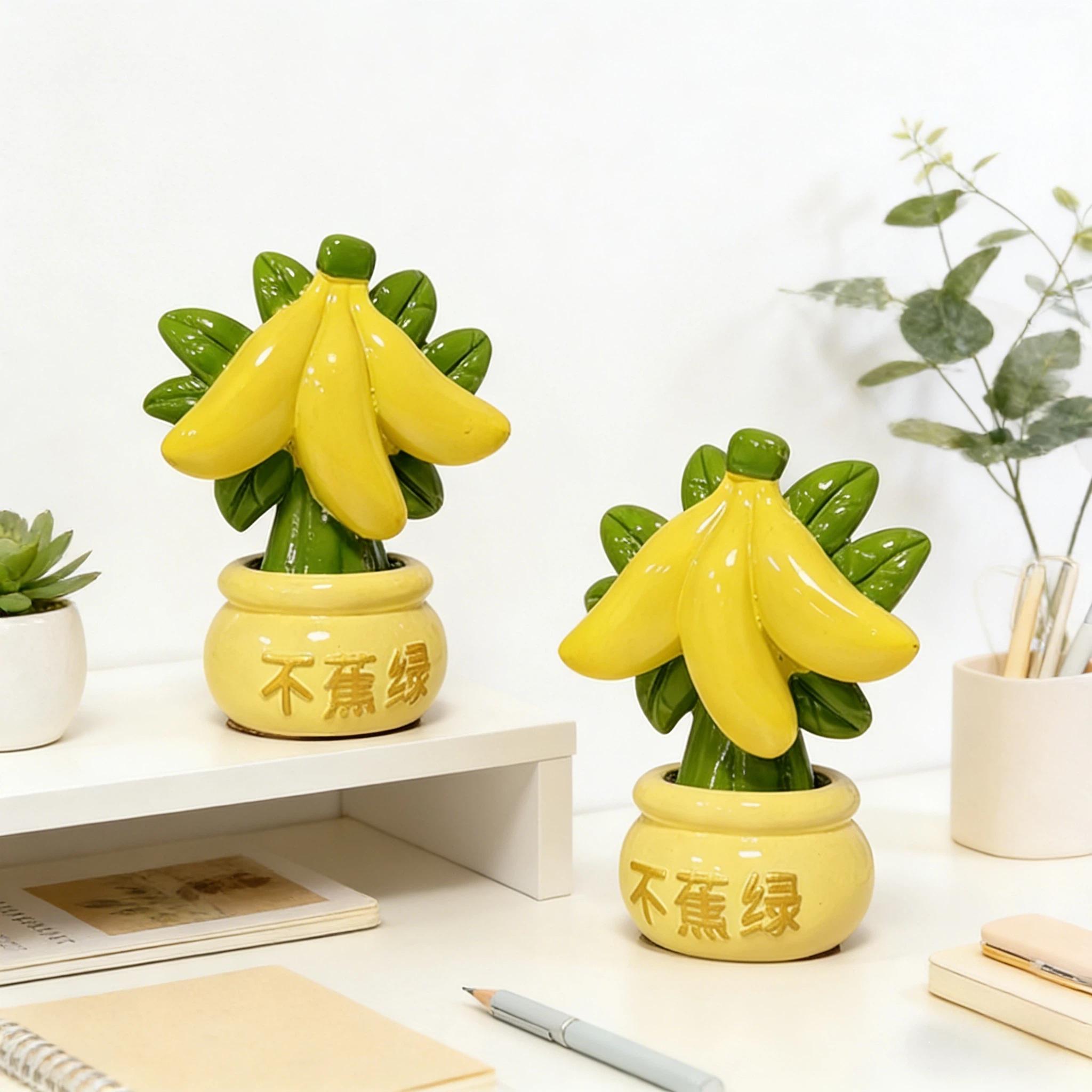 Trendy Banana Resin Statue, Cartoon Cute Healing Style, Smooth Fine Non-Fading, Stress Relief Gift, Birthday, Moving in Present