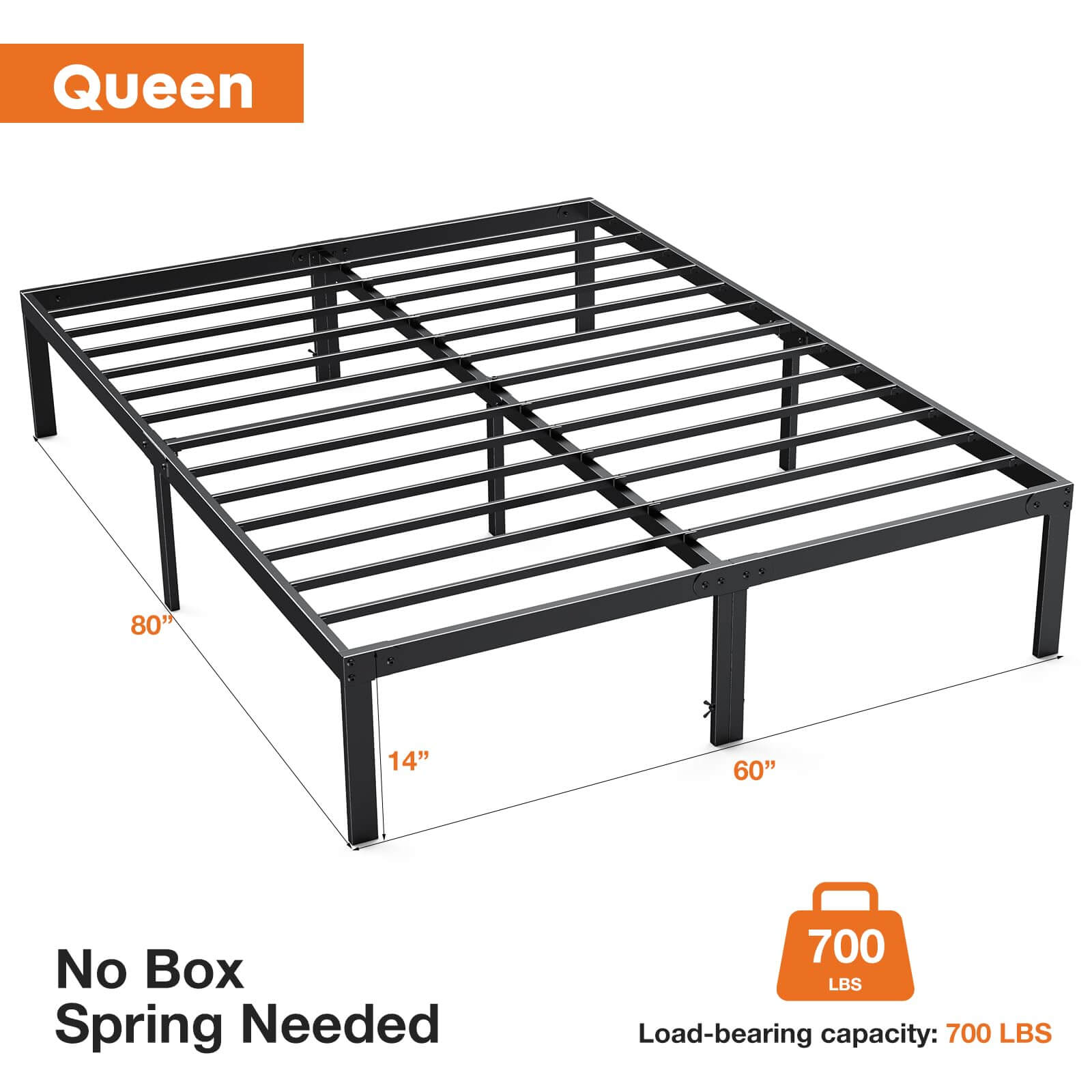 Bed Frame, Heavy Duty Metal Platform Bed with Underbed Storage, 12 Inches, Sturdy Steel Slat Support, No Box Spring Required Furniture Home Modern Interior