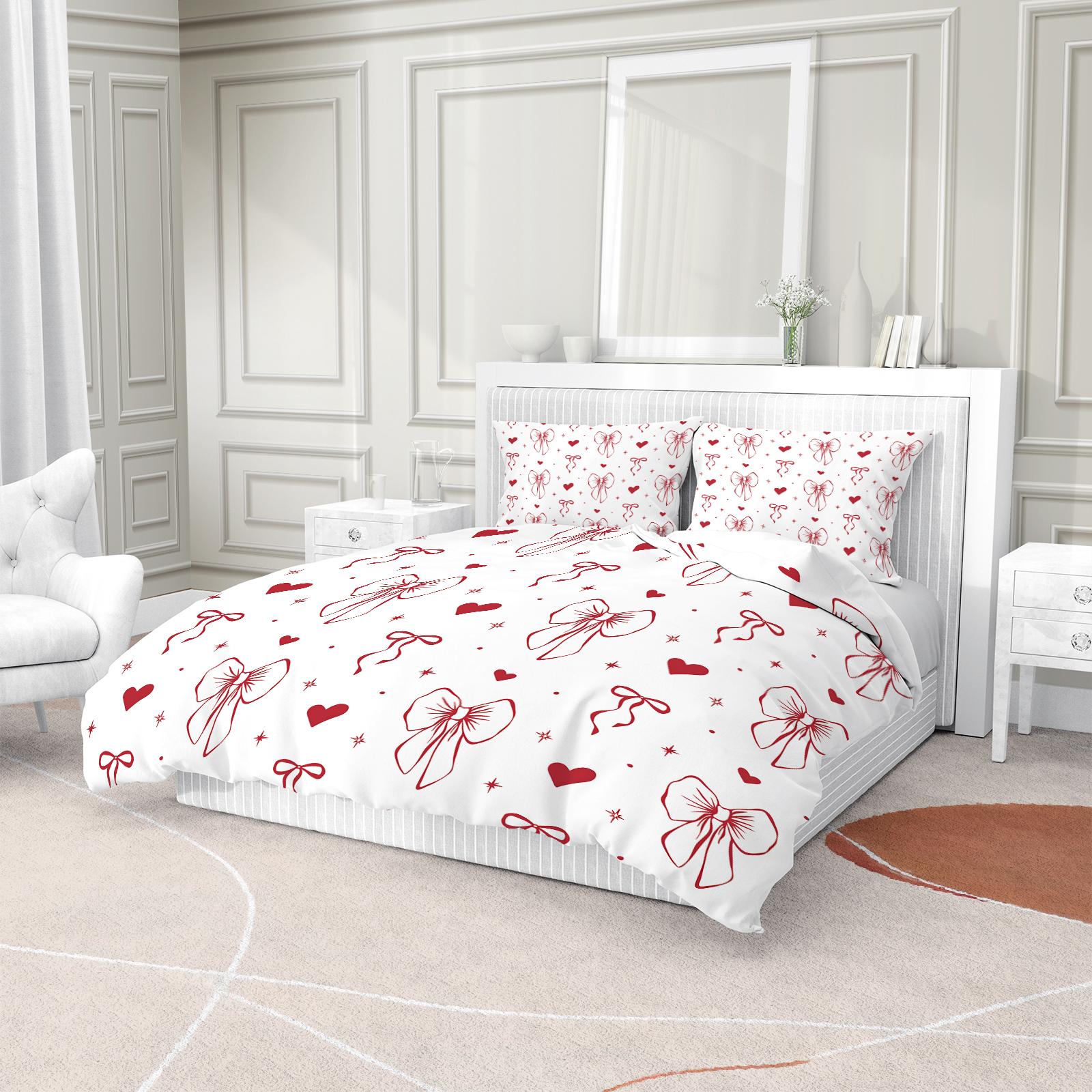 2/3 Pcs Cute Bowknot Duvet Cover Set, Pastel Ribbon Bedding Set for Girls Bedroom, Elegant Warm Gift for Women, Filling Not Included