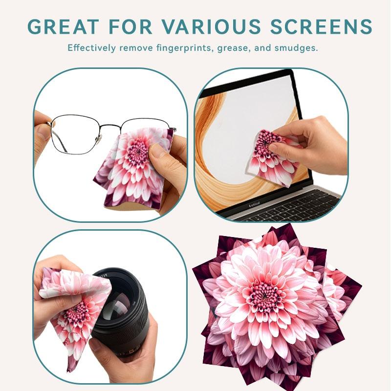 1/3/6/14pcs Lens Cleaning Cloth, Multiple Specifications Available, Single - Sided, Soft & Layered Like Pink Dahlia Petals, Ideal for Camera & Eyeglass Cleaning, Gentle Care for Lenses, Enhance Visual Clarity, Romantic Pink - Inspired Design