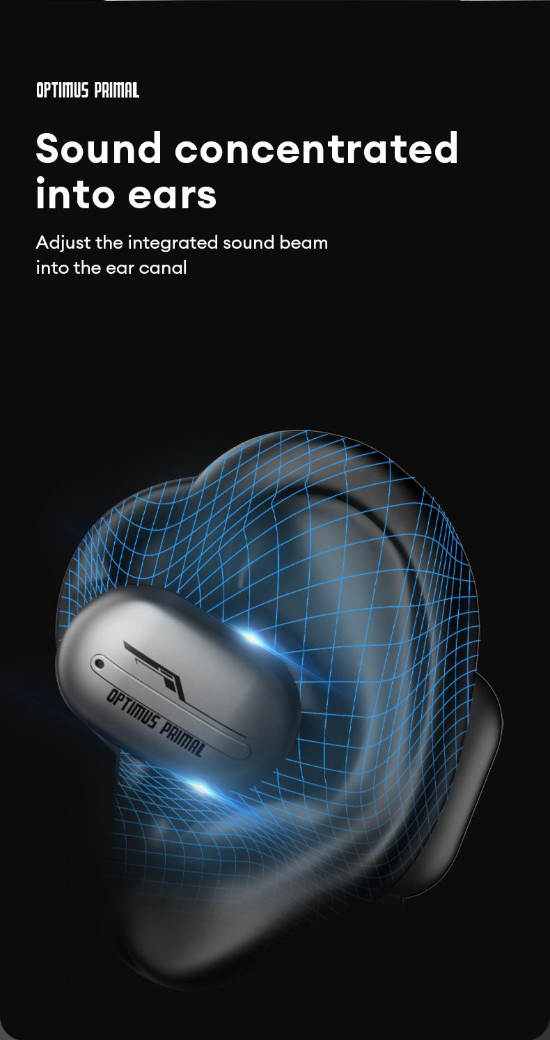 Transformers TF-T20 Wireless Earphones With Passive Noise Reduction, 5.4mm Sound, 360° Surround Sound, Low Latency For Gaming, High Definition Calls, And Microphone, Suitable for running fitness wear