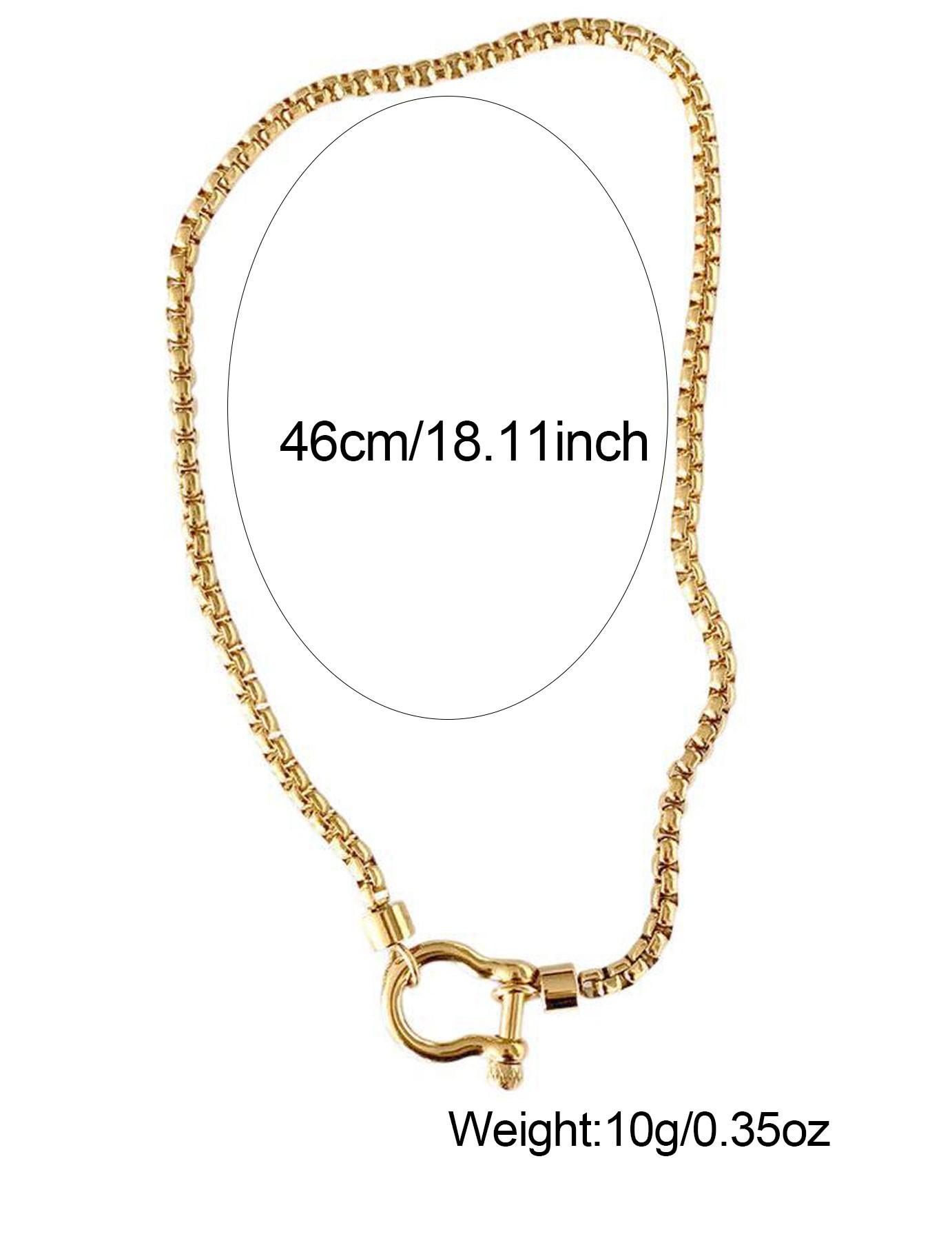 Mountaineering Carabiner Pendant Necklace, Stainless Steel Screw Anchor Chain, Fox Tail Wheat Chain, Nautical Sailor Clasp, Unisex Fashion Jewelry