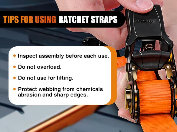 Nilight Ratchet Tie Down Straps 4500Lbs Max Break Strength 1”×15’ Heavy Duty Motorcycle Straps with S Hooks Rubber Handle and 1” ×12’ Soft Loop for UTV Motorcycle Moving Securing Cargo (Orange 4 Pack) Paddle Board Kayak  dealsforyoudays Safety Clip