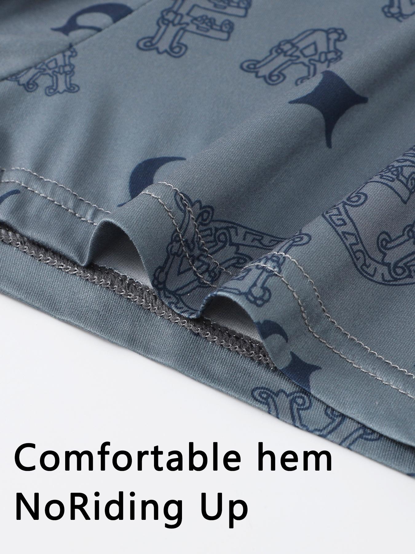 3Pcs Luxury Grid Men's Boxer Briefs | Gold Line Design Breathable Underwear | Stylish Stretch Boxers Shorts for Men