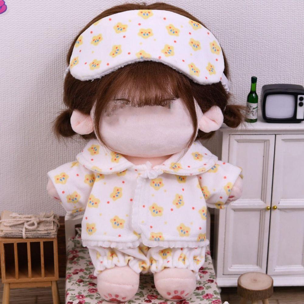 Shirt Shorts Patch Doll Clothes Doll Accessories For Cotton 20cm Doll Pajamas Suit Photo Props Cartoon Mini Blouse Pants Set