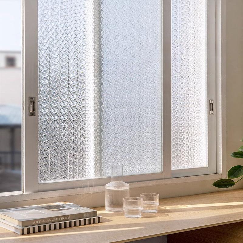Classic Diamond Pattern Decorative Privacy Window Film, Static Adhesive PVC Glass Sticker, Suitable for Home and Office, Bedroom Living Room Kitchen