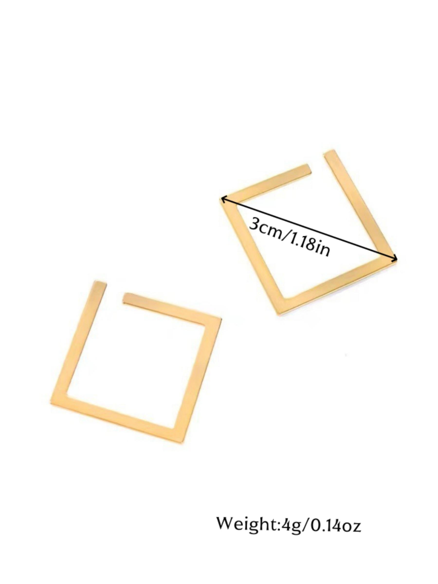 Vintage minimalist square earrings, irregular earrings, new exaggerated cool-style fashion earrings for women, open accessories, versatile for couples, best friends, dates and daily wear
