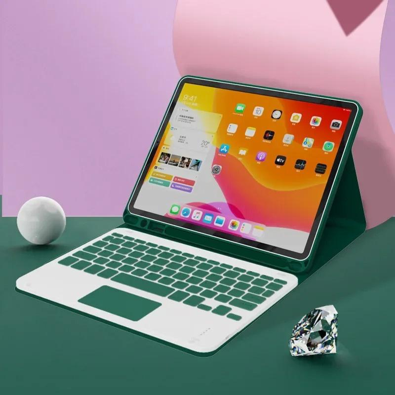 Bluetooth Keyboard Case for iPad 10th Air 11 Air 5 4 10.9 Case 10.2 9th 8th Pro 11 10.5 Air 3 Wireless Magnet PU Flip Stand Case with Rechargeable Keyboards Tablet Protective Cover
