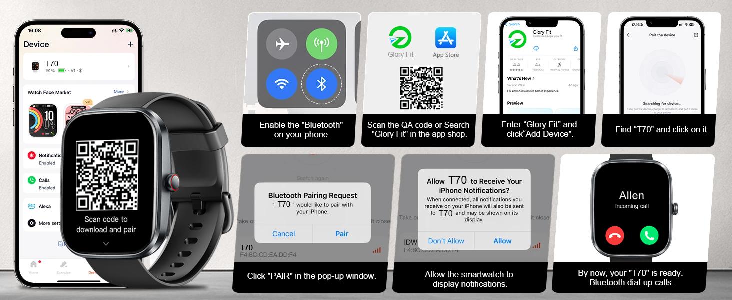 [Spring Deals] Tukio 2026 Smartwatch with AI ChatGPT Assistant 1.91-inch HD Display Heart Rate Monitoring Sleep Tracking Bluetooth Calling IP68 Water Resistance Compatible with Android and iOS,the Perfect Holiday Gift