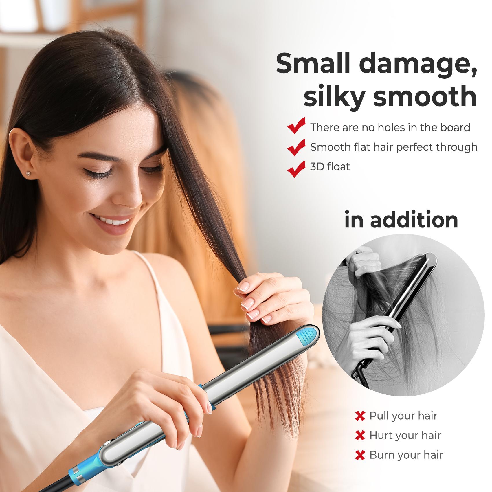 Professional Straightener, Stainless Steel Titanium Flat Iron, Temperature Control, Ceramic Heating, Us Plug, Model Dm-681