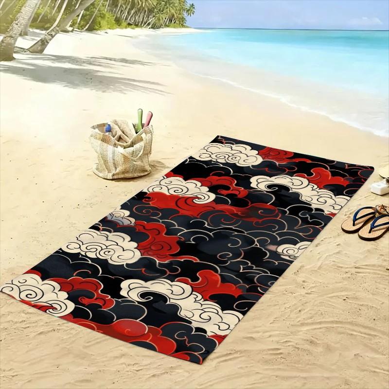 and Cloud Pattern Beach Towel, Quick-Dry Soft Microfiber, Lightweight Sand-Free, Multiple Sizes for Travel, Yoga and Swimming
