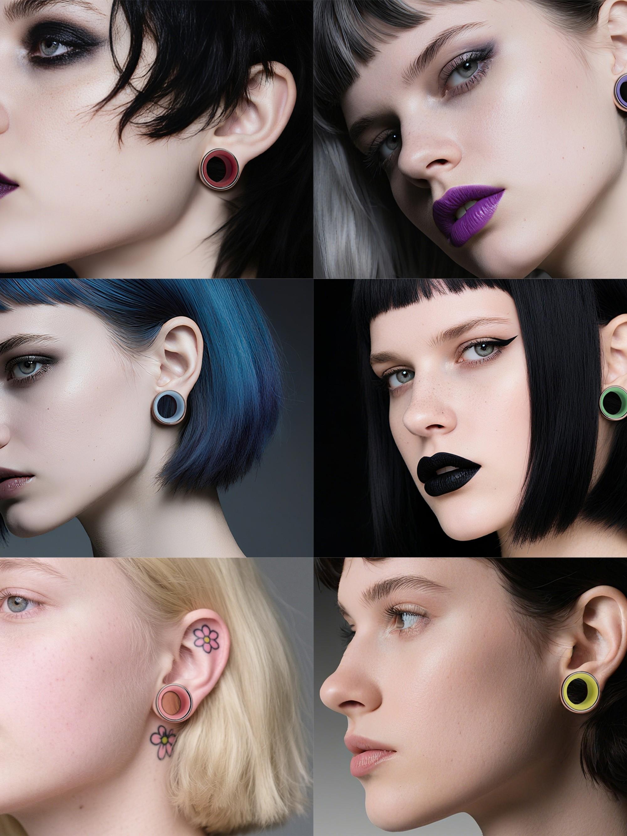 vanku 2pcs Fashion Translucent Ear Tunnels, Stainless Steel Double Flared Piercing Gauges, Hypoallergenic Body Jewelry for Ear Stretching