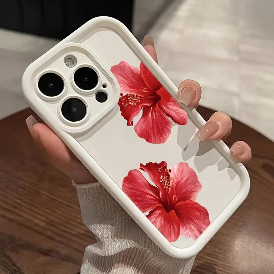 2 Piece Set Peony Pattern Tpu Phone Case, Shockproof Soft Cover for iPhone 11/12/13/14 Pro Max/15 Pro/16 Plus/16 Pro Max