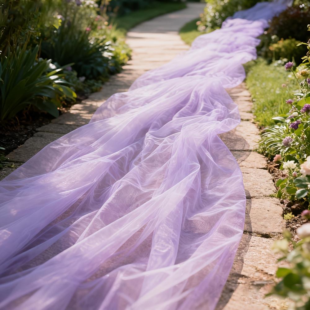 One piece of romantic tulle embellishment fabric, specially designed for grand weddings, with a soft and romantic texture. Suitable for wedding arch decorations, ceremony backdrops, banquet decorations, tent embellishments, etc.