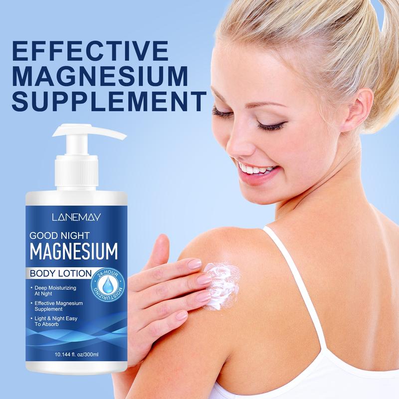 Good Night Magnesium Body Lotion with Lavender & Shea Butter | 24H Deep Moisturizing & Magnesium Supplement | Lightweight & Fast Absorption | 300ml