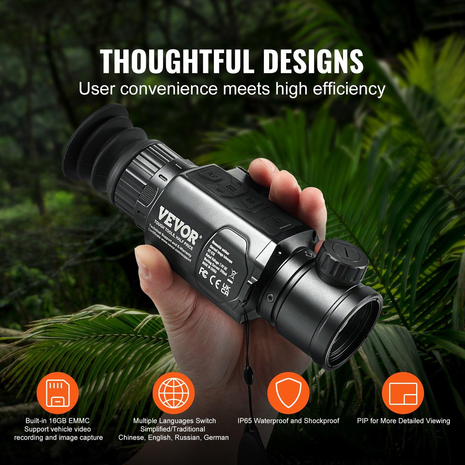 VEVOR Thermal Imager Monocular Hunting Imaging Telescope 1X -8X Zoom 0.39" OLED Scrren VEVOR Thermal Imager Monocular Hunting Imaging Telescope 1X -8X Zoom 0.39" OLED Scrren