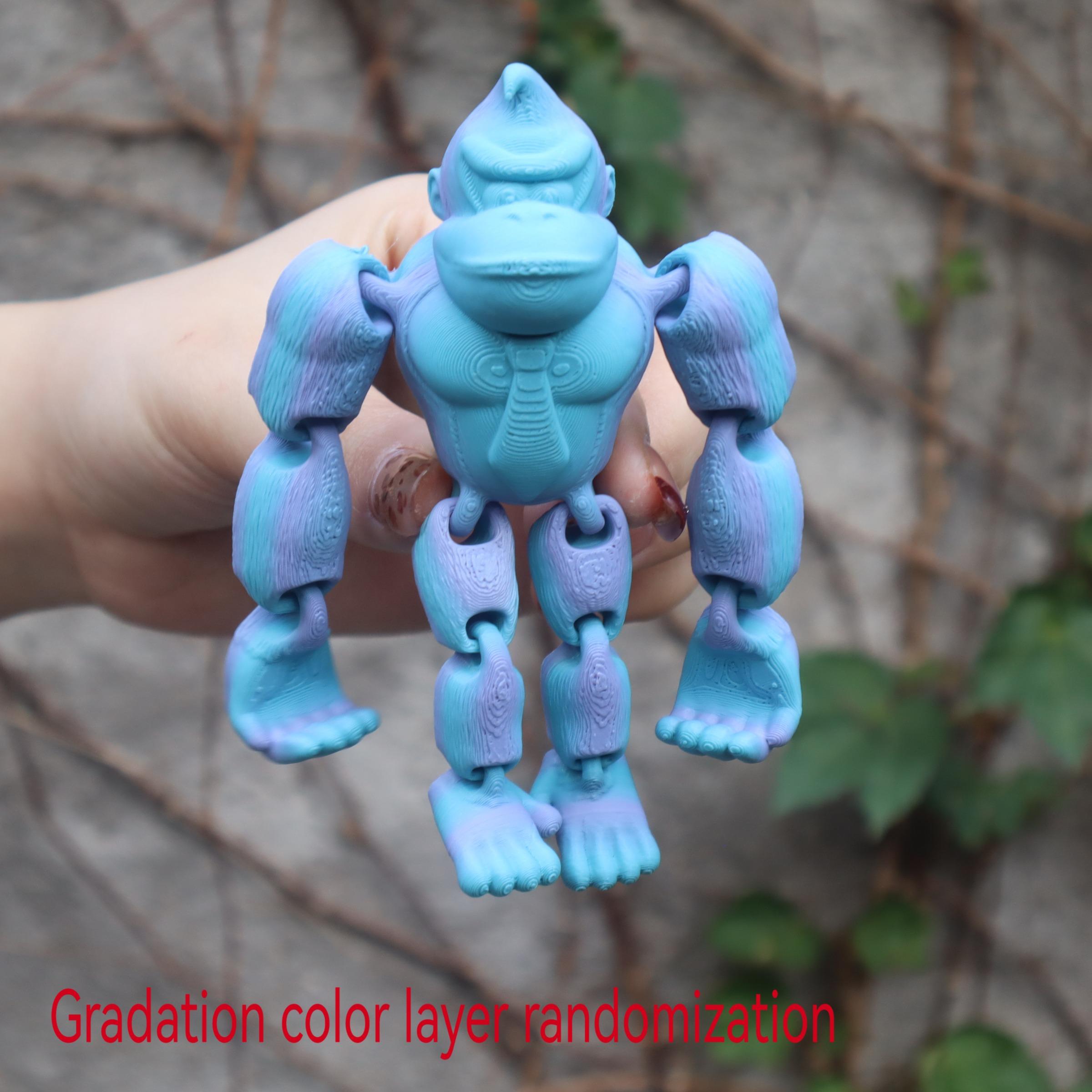 3D Printed Gorilla Figurine Game Dream Doll Set, Jointed, Hanging Door Decor, Home Office Use, Perfect for Birthday Parties, Collectible Figurines