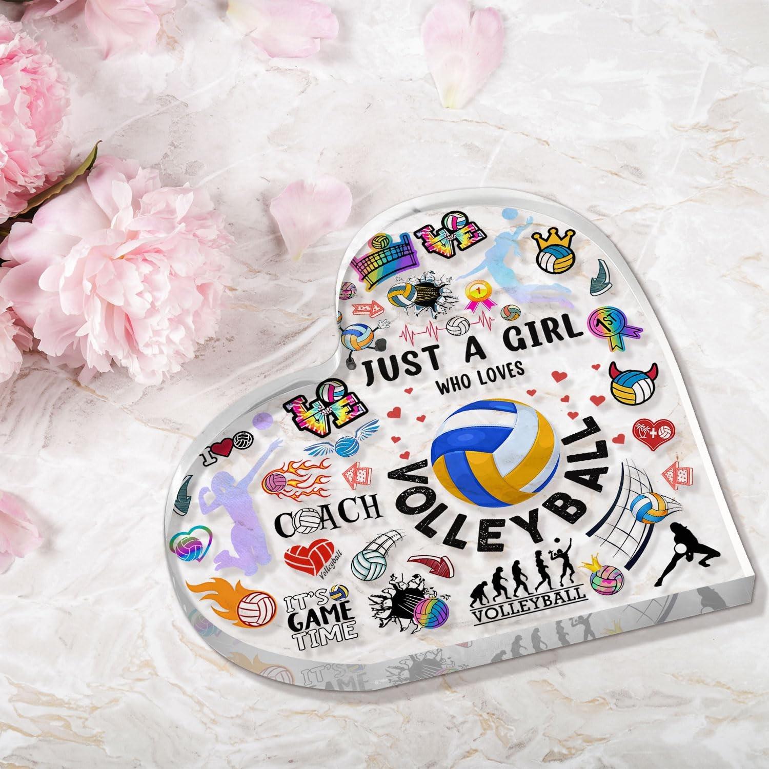 Volleyball Gifts for Women Men, 4x4 Inch Acrylic Plaque, Christmas Birthday Gift, Volleyballs Lovers, Universal Setting