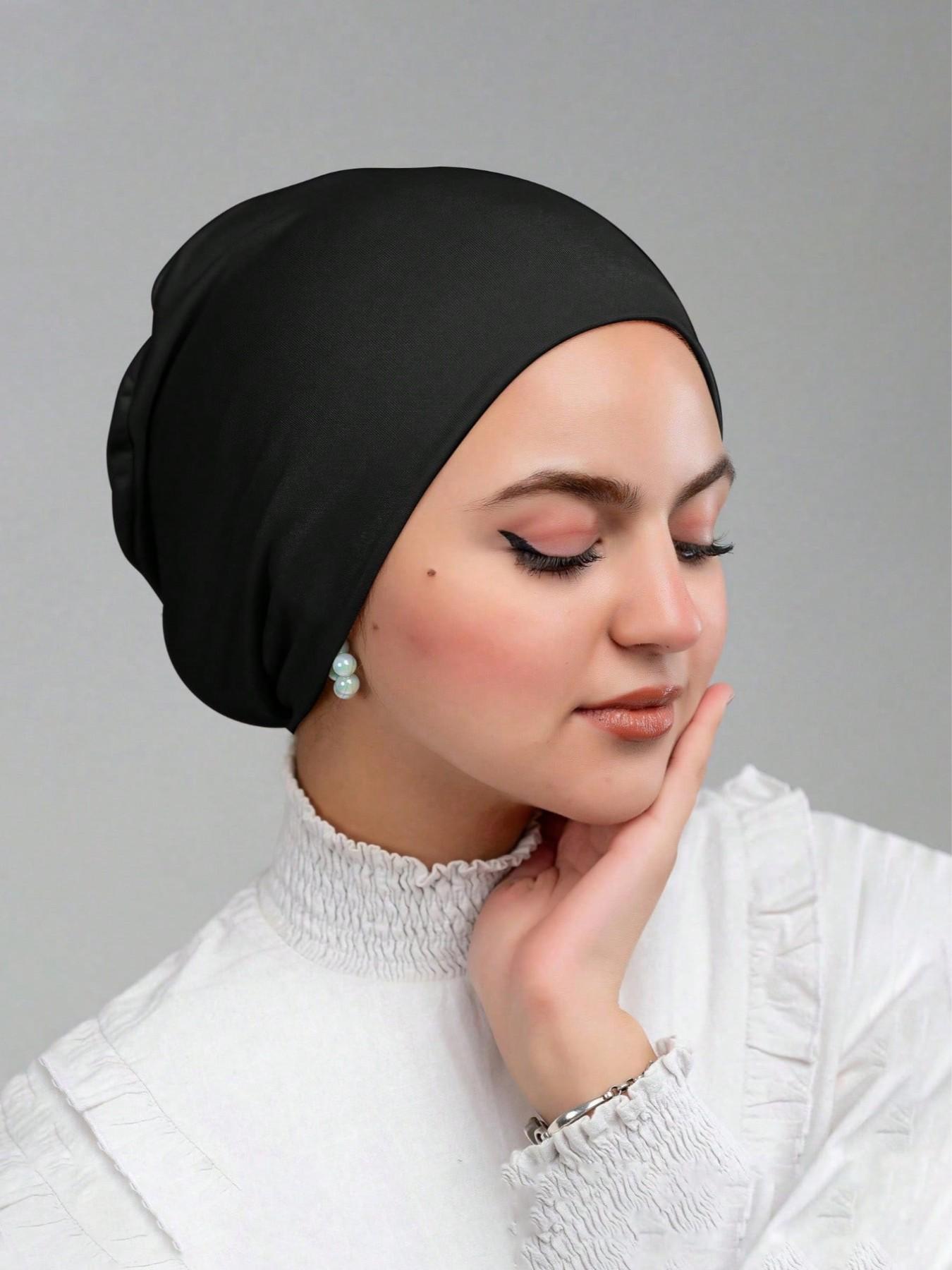 1pc Fashionable Milk Silk Inner Hijab Cap, Elegant Breathable Underscarf for Women, Muslim Undercap , Daily Use, Prayer, Casual Wear, Sleep Hat