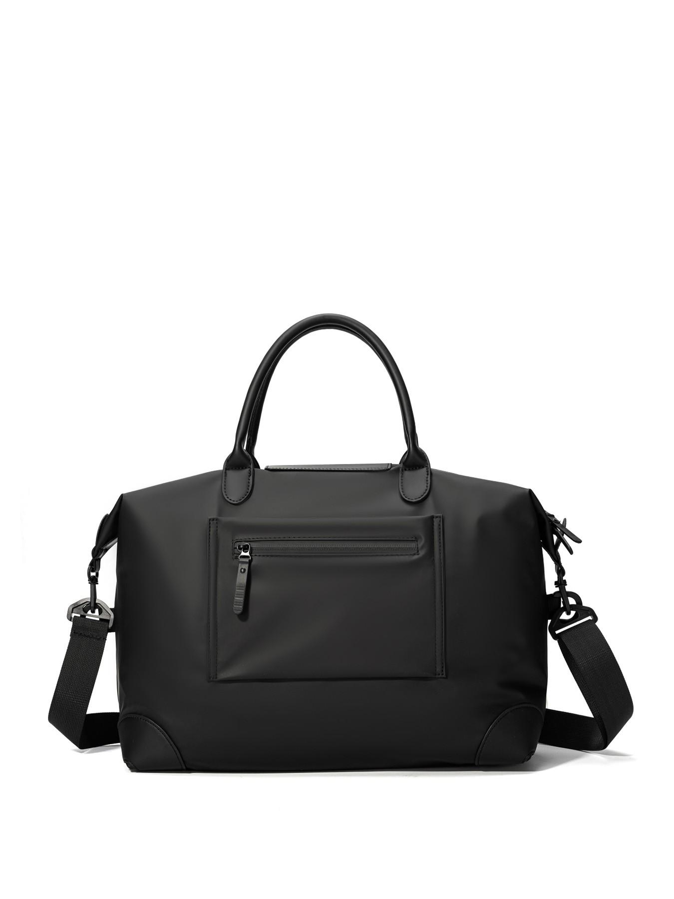 Men's travel tote bag, solid color handbag, zipper closure, fashionable and versatile, casual and simple, suitable for college students, school, business trips, travel, fitness, large capacity men's travel bag, Shoulder Totes