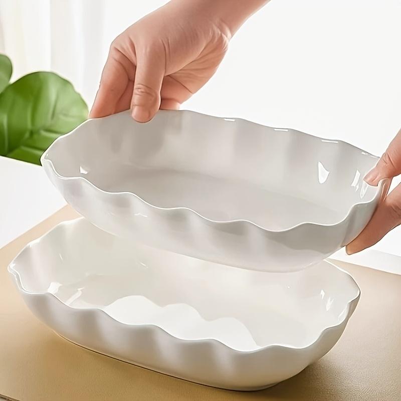 Elegant Ceramic Serving Platter, Rectangular Plate for Pasta, Dessert, Cheese & Charcuterie, Perfect for Holiday Table Decor