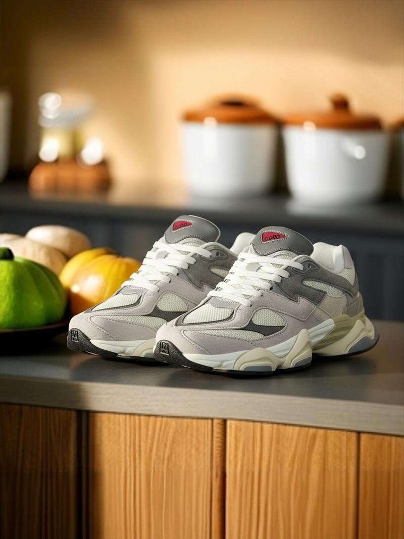 2026 New Style 9060 Thick Autumn Winter Unisex Dad Shoes, Casual Warm Sports Sneakers for All Seasons, Patchwork Textile Upper with Rubber Sole