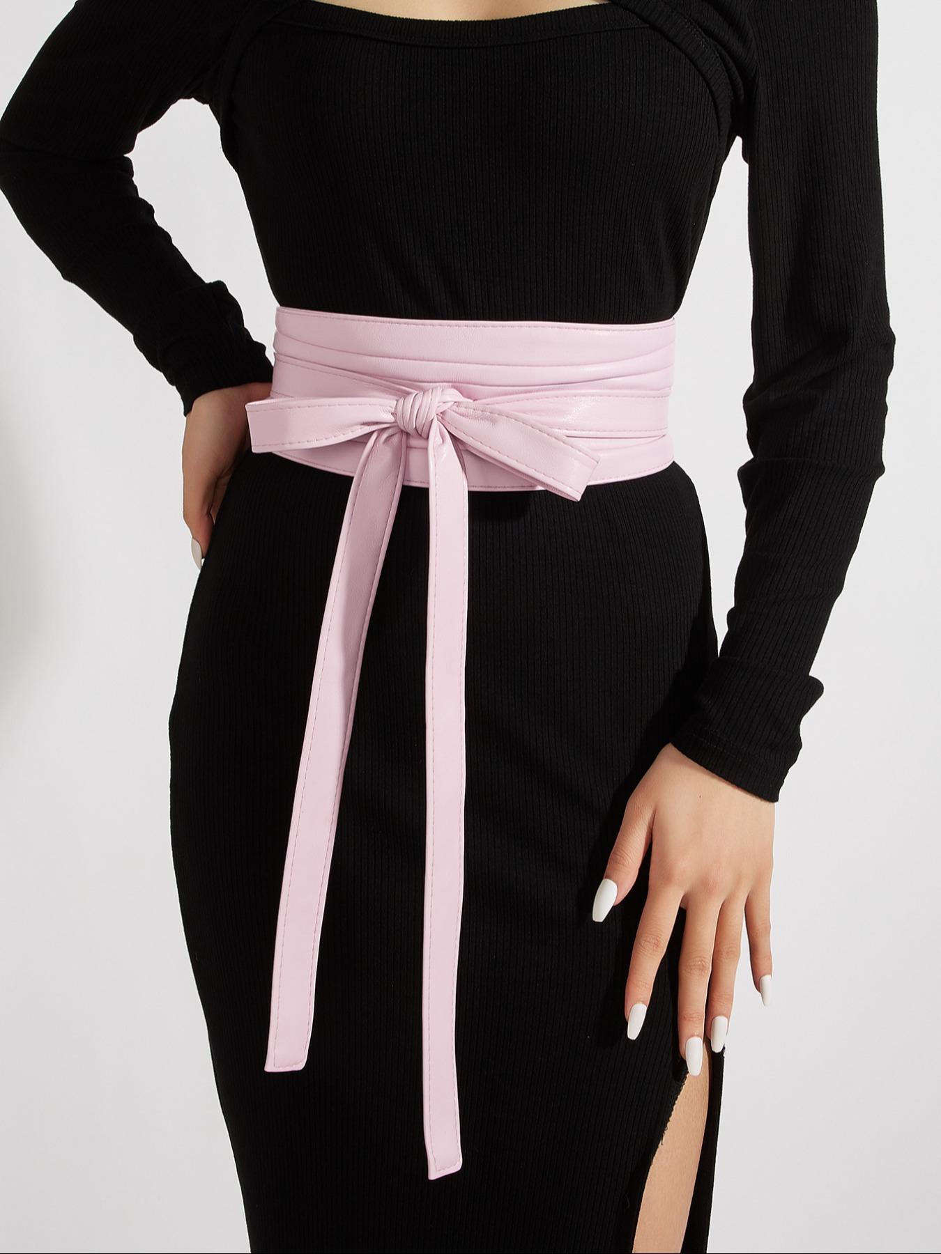 1 Piece Fashion Lace Up Front Design Wide Belt, Casual Trendy Waistband, Casual PU Leather Waist Sash for Women & Men, Fashion All-match Clothes Accessories