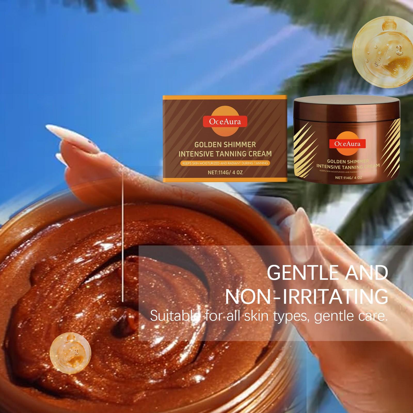 Shiny Darkening Body Cream (114g), Gentle Care for Skin, Summer Sun Protection, Even Tone, Nourishing Glow, Single Item