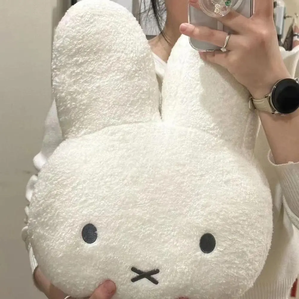 Kawaii Miffy Cute Plush Pillow Cartoon Rabbit Add Cotton High Quality Household Bedroom Simple Sofa Cushion Girl Festival Gift