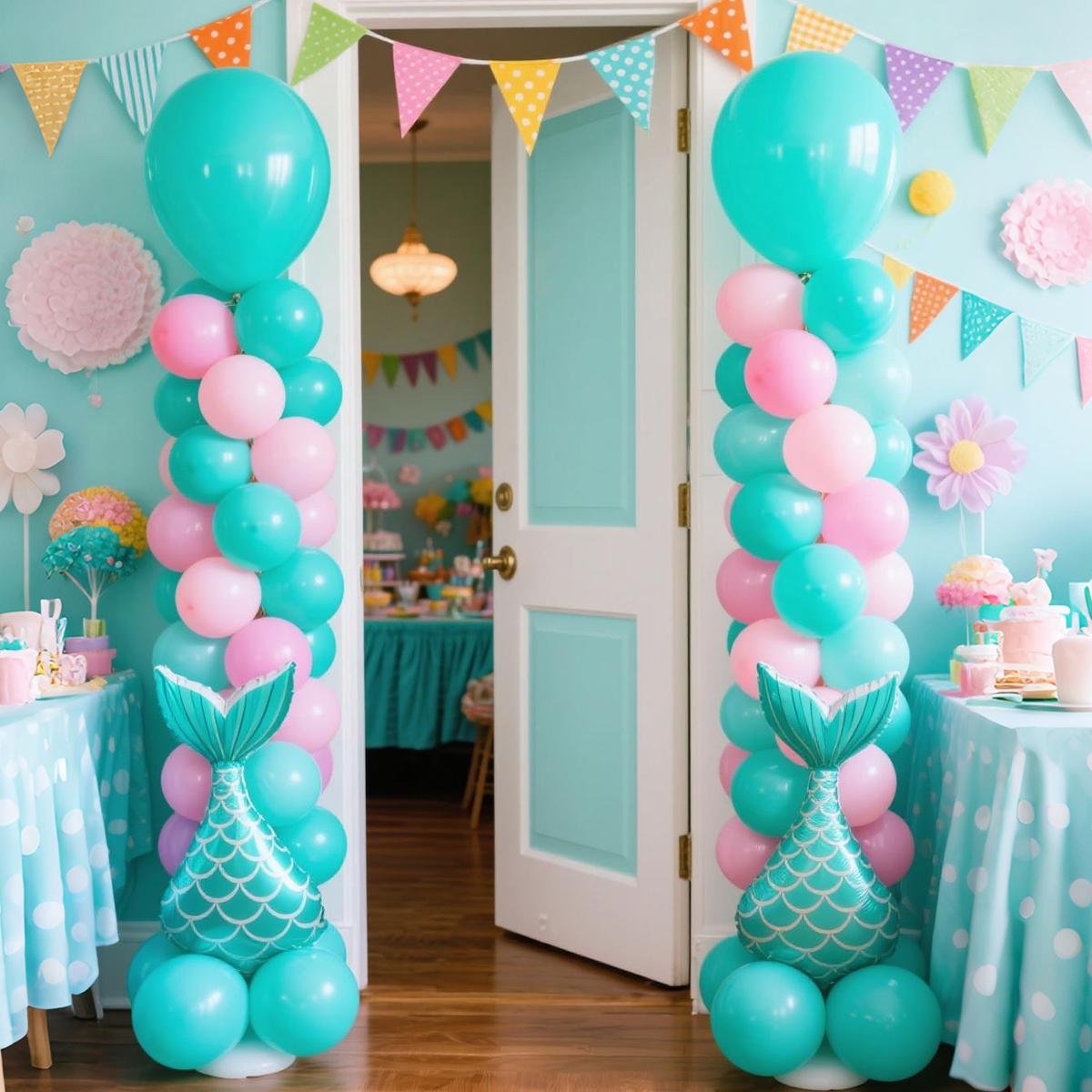 Balloon Column Stand Set of 2, Adjustable 7 Feet Ballon Arch Stands with Reusable Metal Telescopic Design for Birthday, Wedding, Baby Shower, Halloween, Graduation Party Decoration