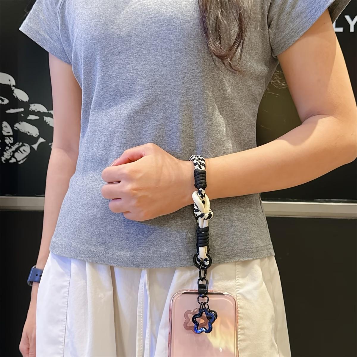 Dopamine Phone Lanyard Short Wrist Strap Anti-Loss Rope + Star Pendant Charm, Unisex Outdoor Hiking Portable Phone Cord, Camera Bag Keychain