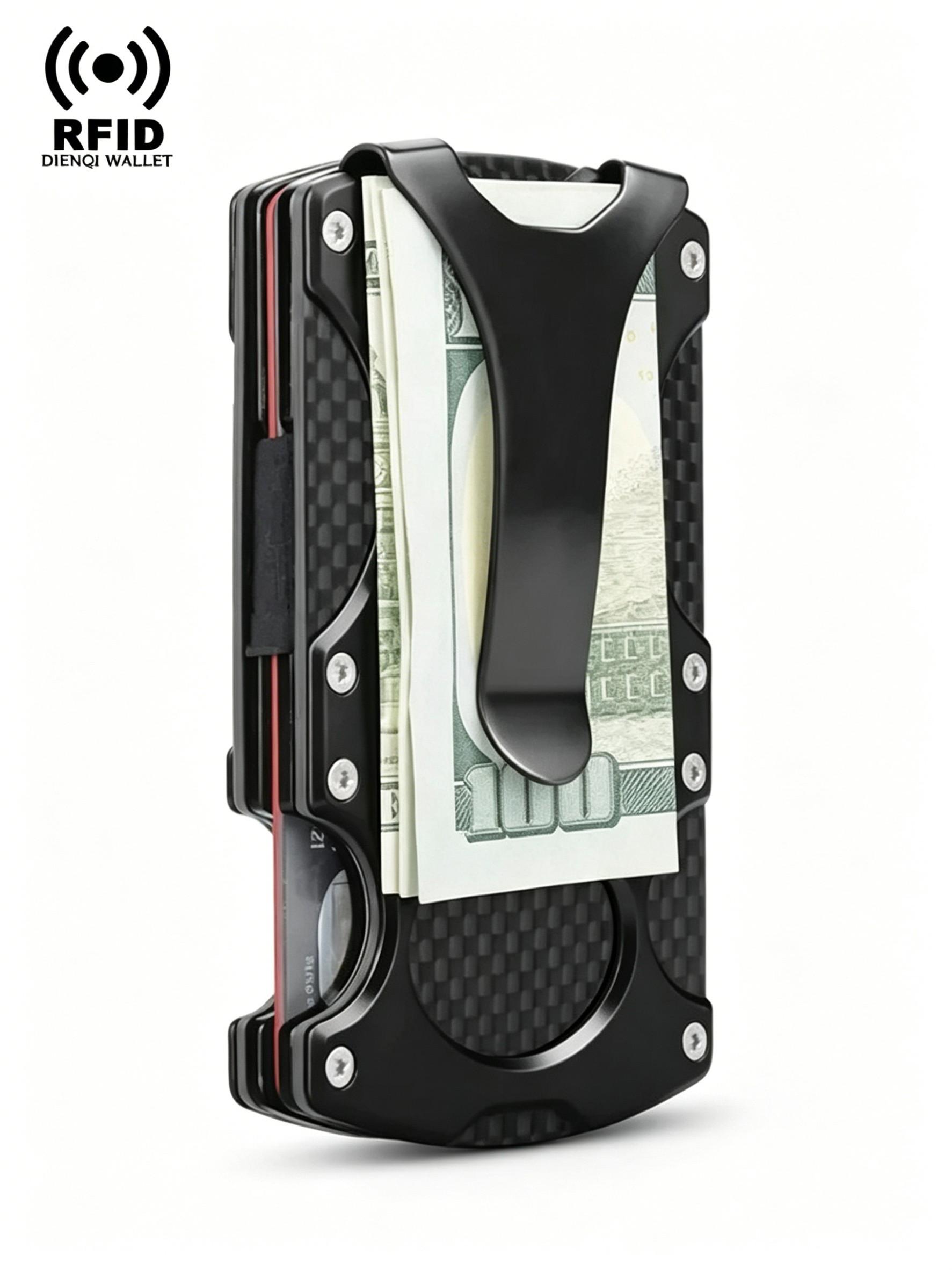 Minimalist RFID Blocking Wallet, Aluminum Credit Card Holder, Anti-Theft Business Card Clips, Daily Use for Men and Women